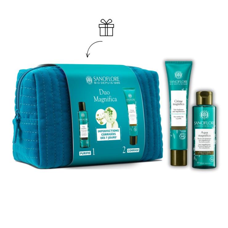 sanoflore DUO Aqua & Creme Magnifica + Trousse offerte Trousse duo iconique anti-imperfections Magnifica