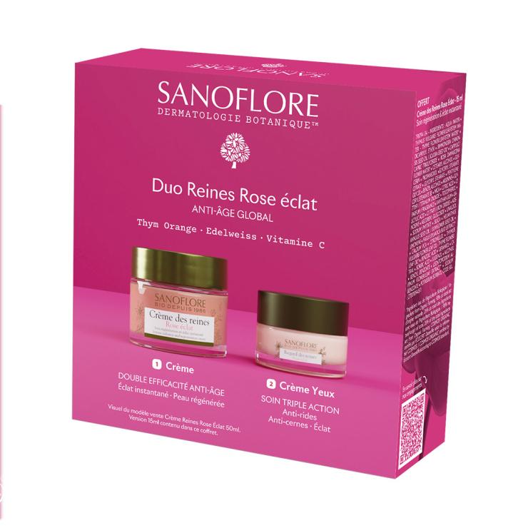 Sanoflore Duo Reines Rose Eclat Coffret Duo Reines Composé Du Regard Rose éclat 15ml + Crème Rose 15ml Offerte