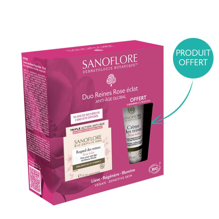 sanoflore Duo Reines Rose Eclat Coffret Duo Reines composé du Regard Rose éclat 15ml + Crème Rose 15ml offerte