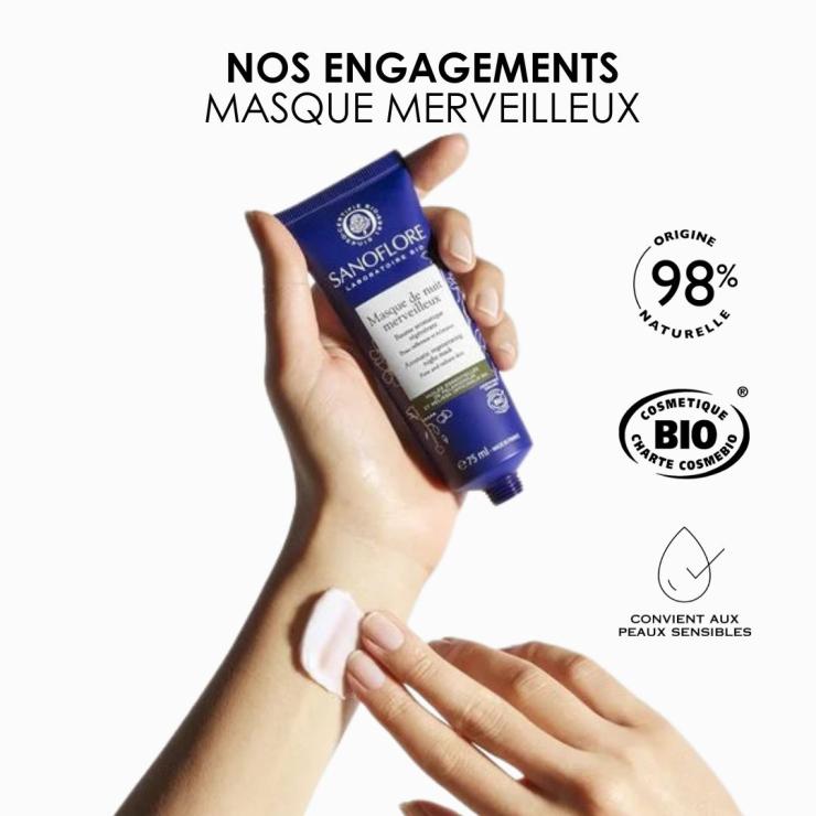 Sanoflore Masque De Nuit Merveilleux Masque De Nuit Régénérant Certifié Bio
