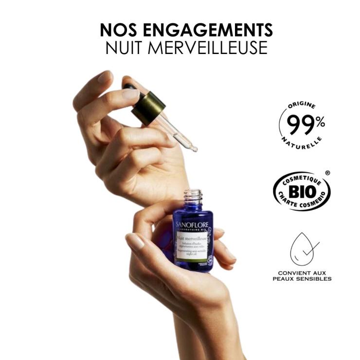 Sanoflore Nuit Merveilleuse Huile Sèche De Nuit Anti-rides Certifiée Bio