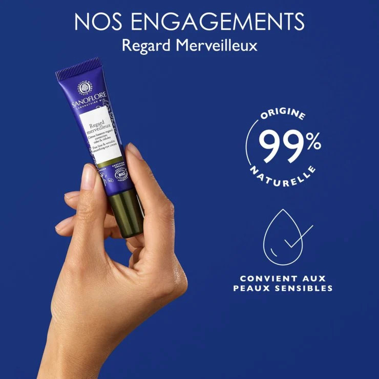 Sanoflore Regard Merveilleux Crème Contour Des Yeux Décongestionnante Anti-rides Certifiée Bio