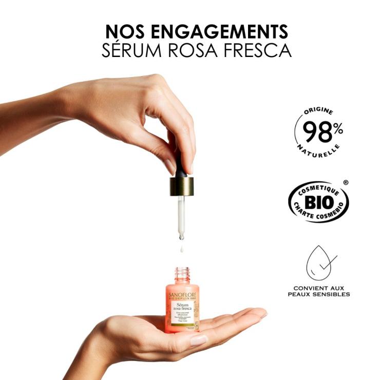Sanoflore Sérum Rosa Fresca Sérum Hydratant Bonne Mine Certifié Bio