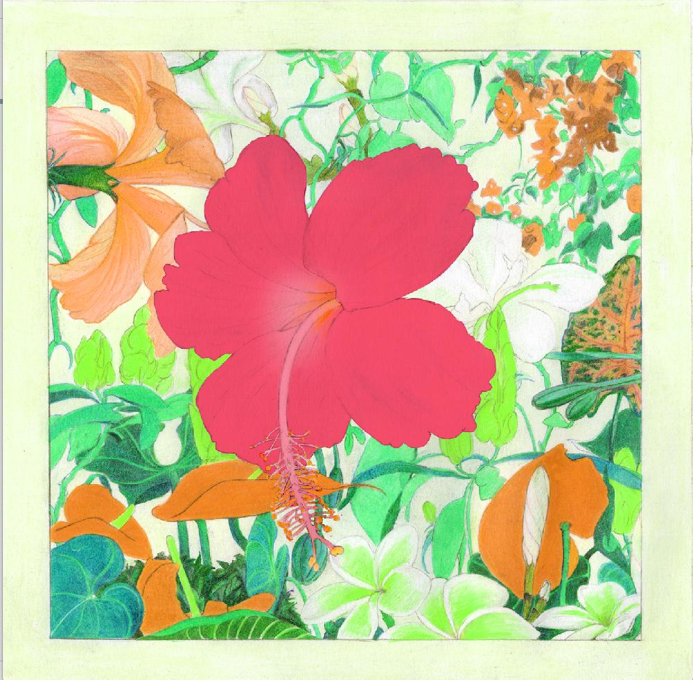 sans arcidet paris Azalée SS23 - Écharpe en soie à imprimé floral Azalée SS23 - Écharpe en soie à imprimé floral