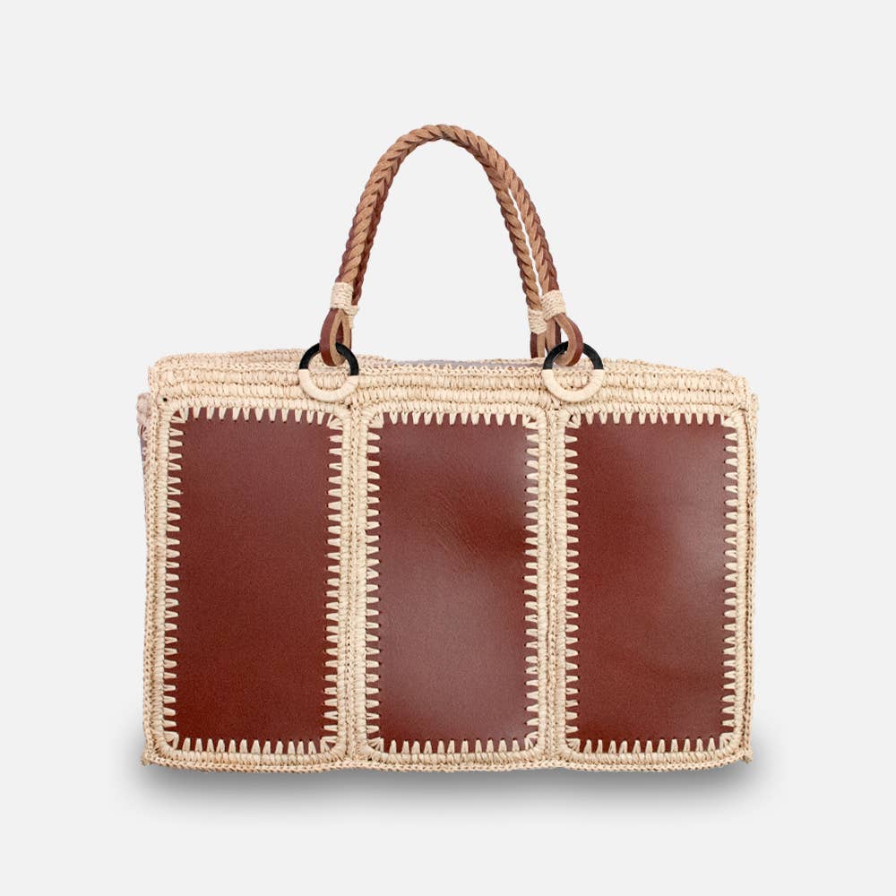 sans arcidet paris Barnabe - Sac en raphia et cuir Barnabe - Sac en raphia et cuir