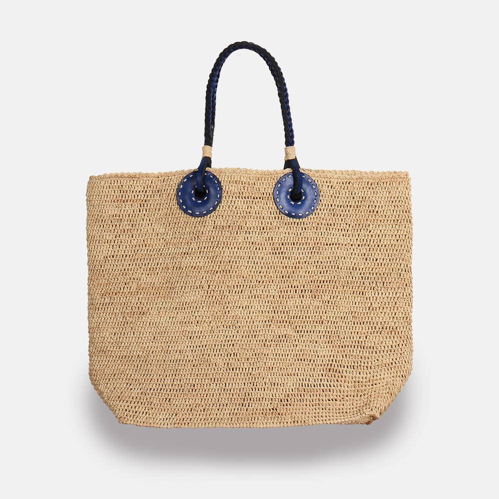 sans arcidet paris Beby MA-D SS23 - Panier en raphia en maille serrée à poignée tressée Beby MA-D SS23 - Panier en raphia en maille serrée à poignée tressée