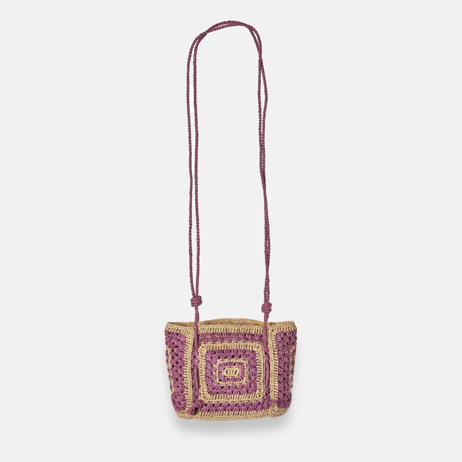 sans arcidet paris COCO MINI SS24 - Sac à bandoulière bicolore en raphia COCO MINI SS24 - Sac à bandoulière bicolore en raphia