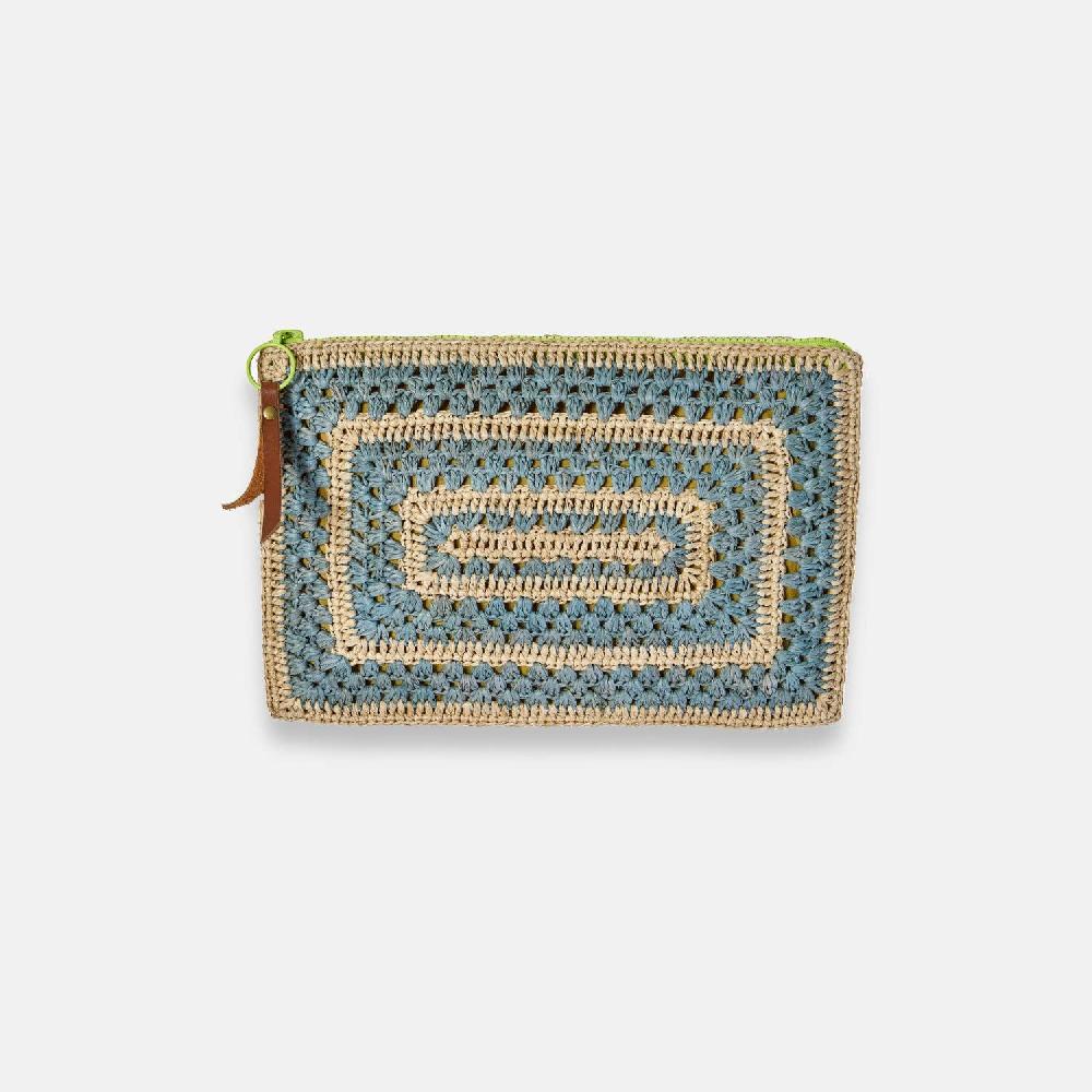 sans arcidet paris COCO POCKET SS24 - Pochette en raphia bicolore COCO POCKET SS24 - Pochette en raphia bicolore