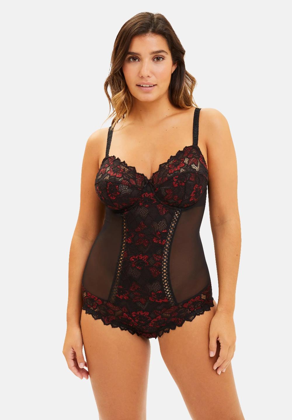 Sans Complexe Body Arum Glitter Noir & Rouge Pailleté