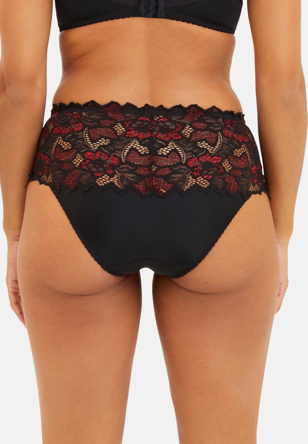 Sans Complexe Culotte Arum Glitter Noir & Rouge Pailleté