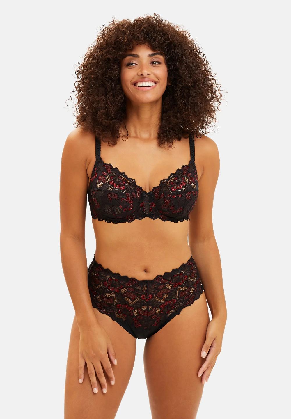 Sans Complexe Culotte Arum Glitter Noir & Rouge Pailleté