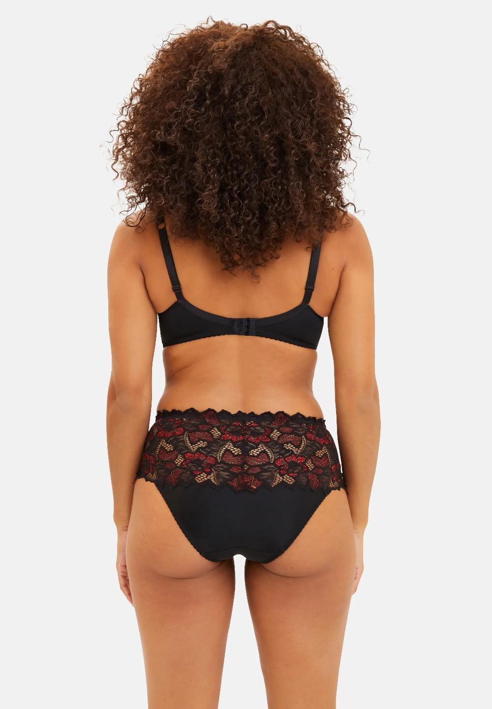 Sans Complexe Culotte Arum Glitter Noir & Rouge Pailleté