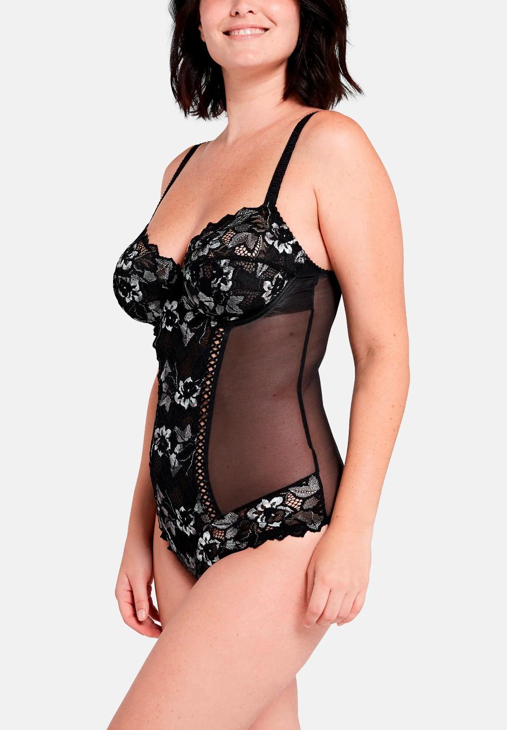 sans complexe Body Arum Gala Noir Gris Blanc