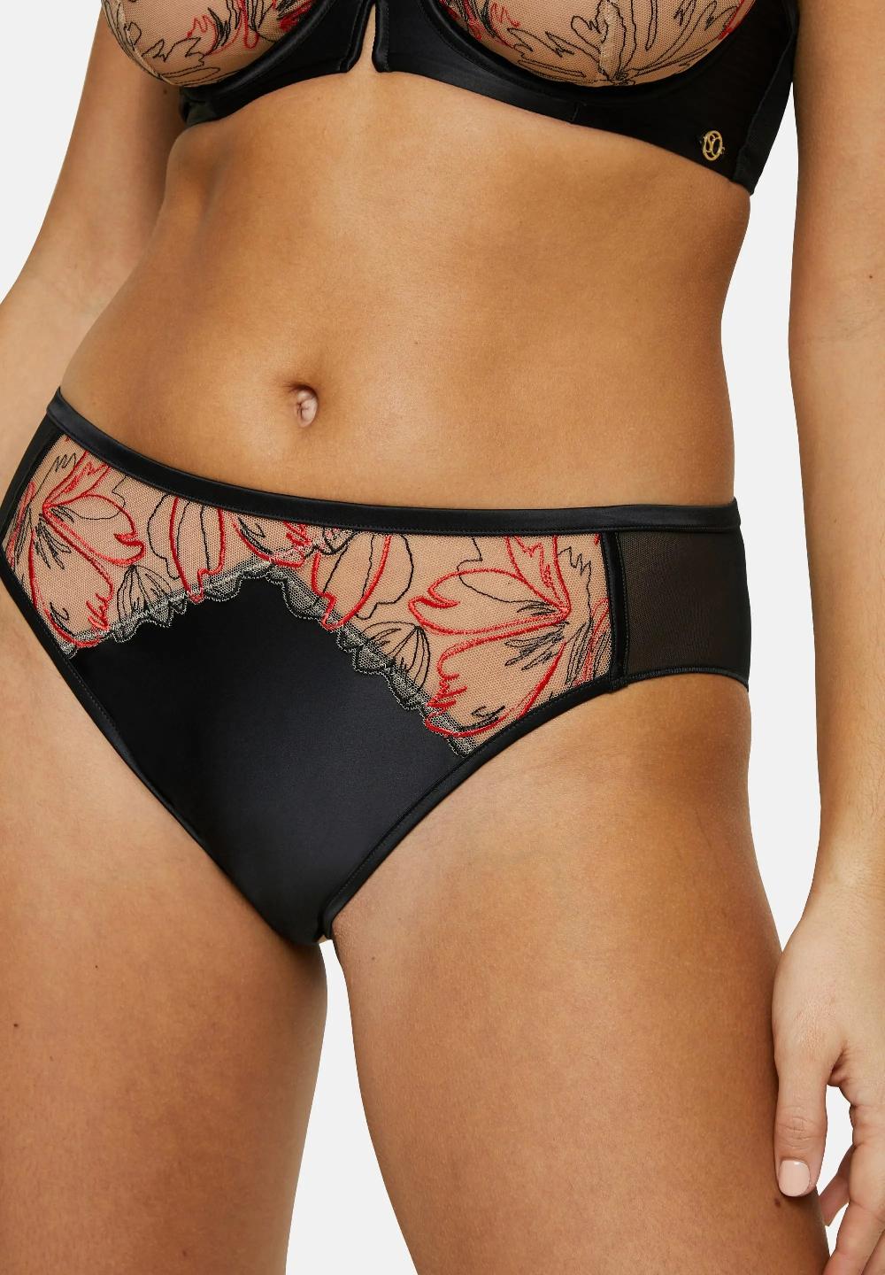 sans complexe Slip Alberta Noir & Rouge Poppy