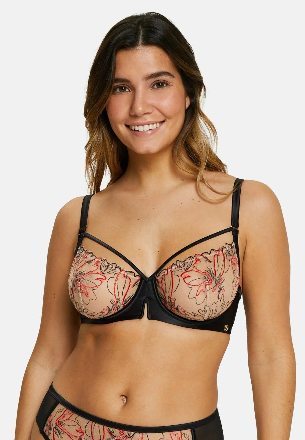 sans complexe Soutien-gorge corbeille Alberta Noir & Rouge Poppy