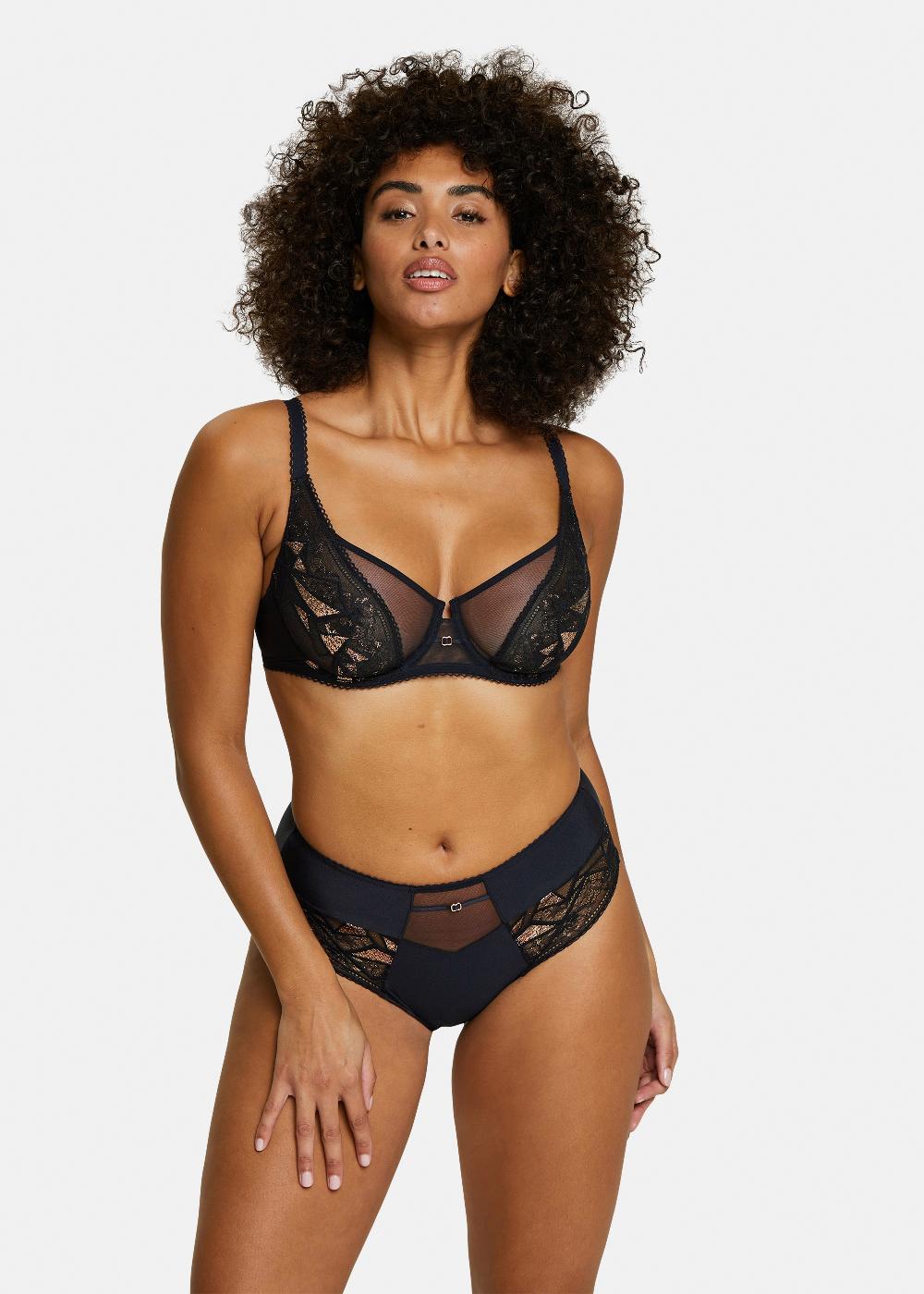 Sans Complexe Soutien-gorge Corbeille Désiré Noir & Lurex Cuivré