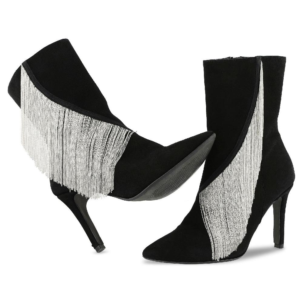 sarah De Saint Hubert FRANKIE CHAINS ANKLE BOOTS - Black