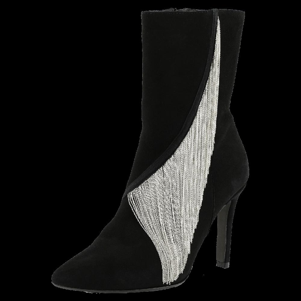 sarah De Saint Hubert FRANKIE CHAINS ANKLE BOOTS - Black