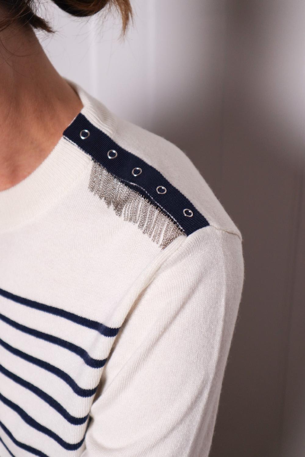 Sarah De Saint Hubert ISA CHAINS JUMPER - Navy Stripes