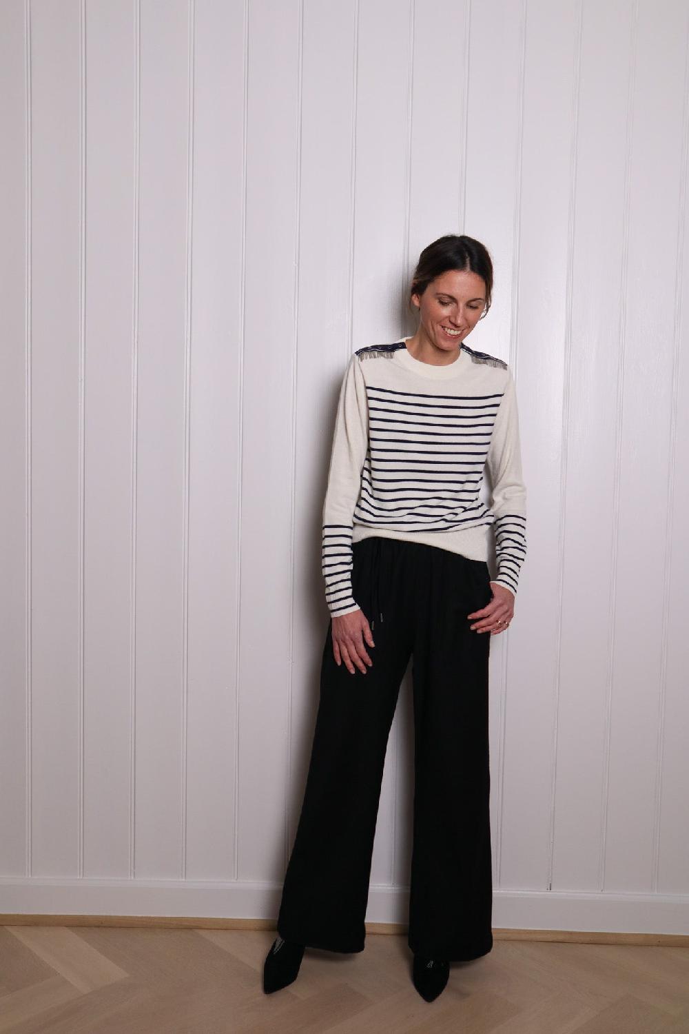 Sarah De Saint Hubert ISA CHAINS JUMPER - Navy Stripes