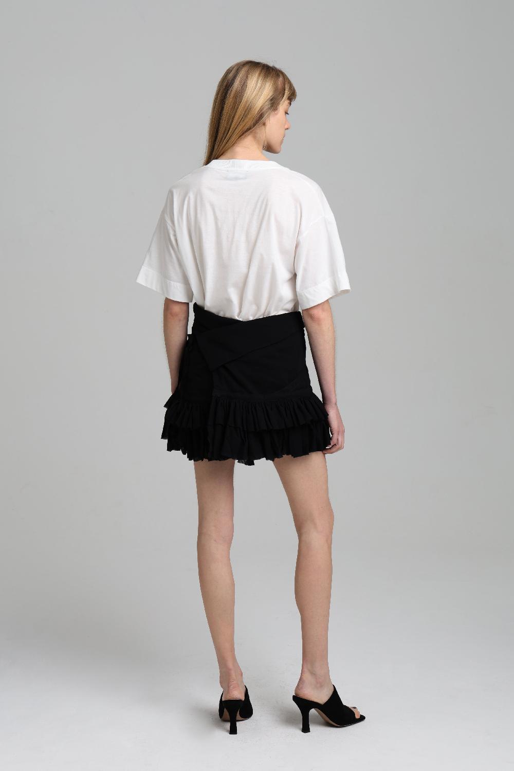 Sarah De Saint Hubert MAMAN WRAP RUFFLE SKIRT - Black