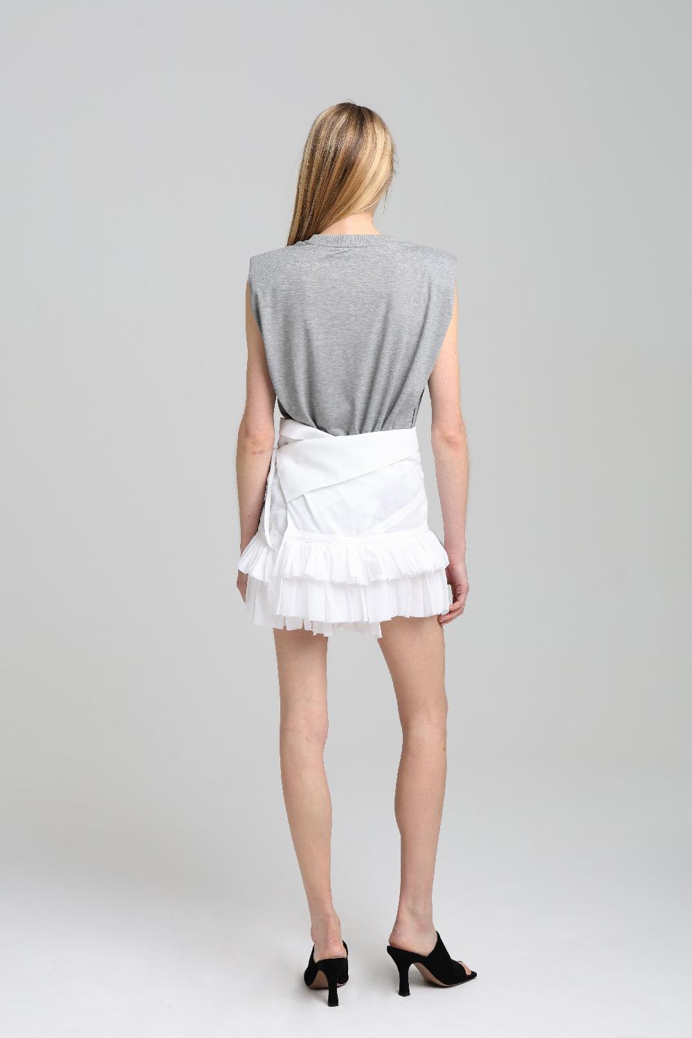Sarah De Saint Hubert MAMAN WRAP RUFFLE SKIRT - White