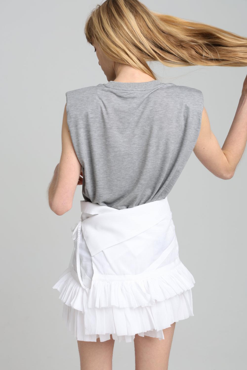 Sarah De Saint Hubert MAMAN WRAP RUFFLE SKIRT - White