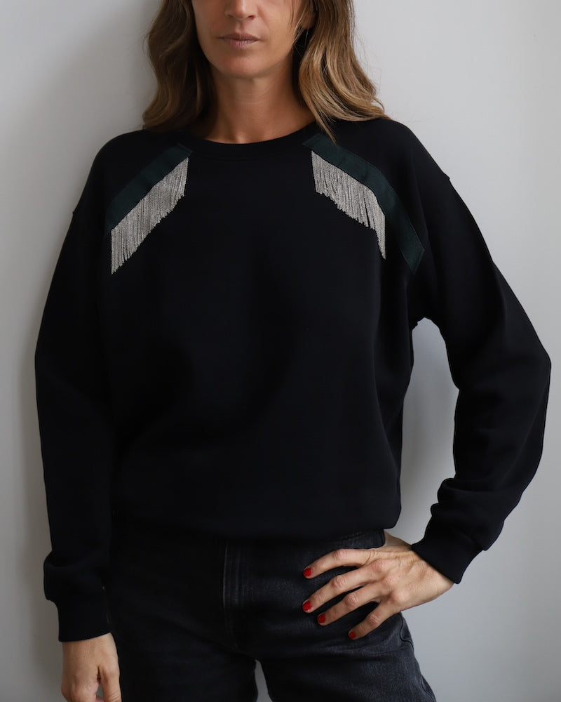 Sarah De Saint Hubert MARTY CHAINS SWEATSHIRT - Black