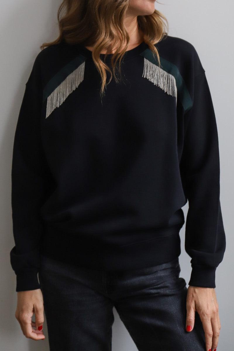 Sarah De Saint Hubert MARTY CHAINS SWEATSHIRT - Black
