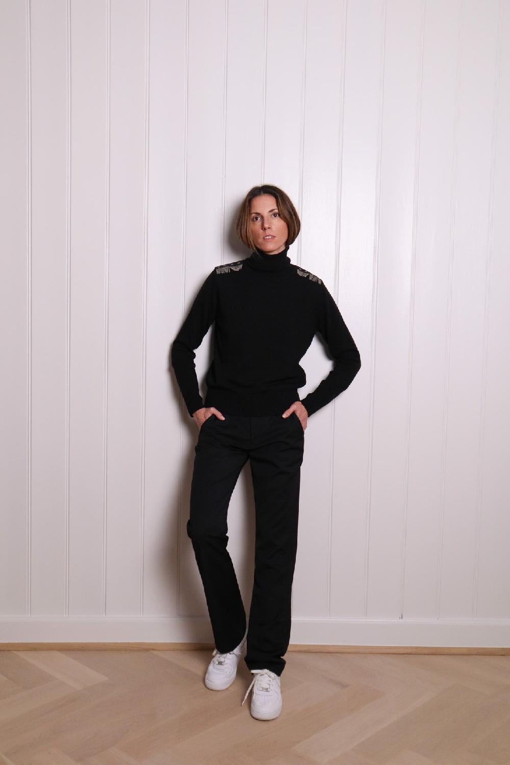 Sarah De Saint Hubert MATH CHAINS ROLL NECK JUMPER - Black