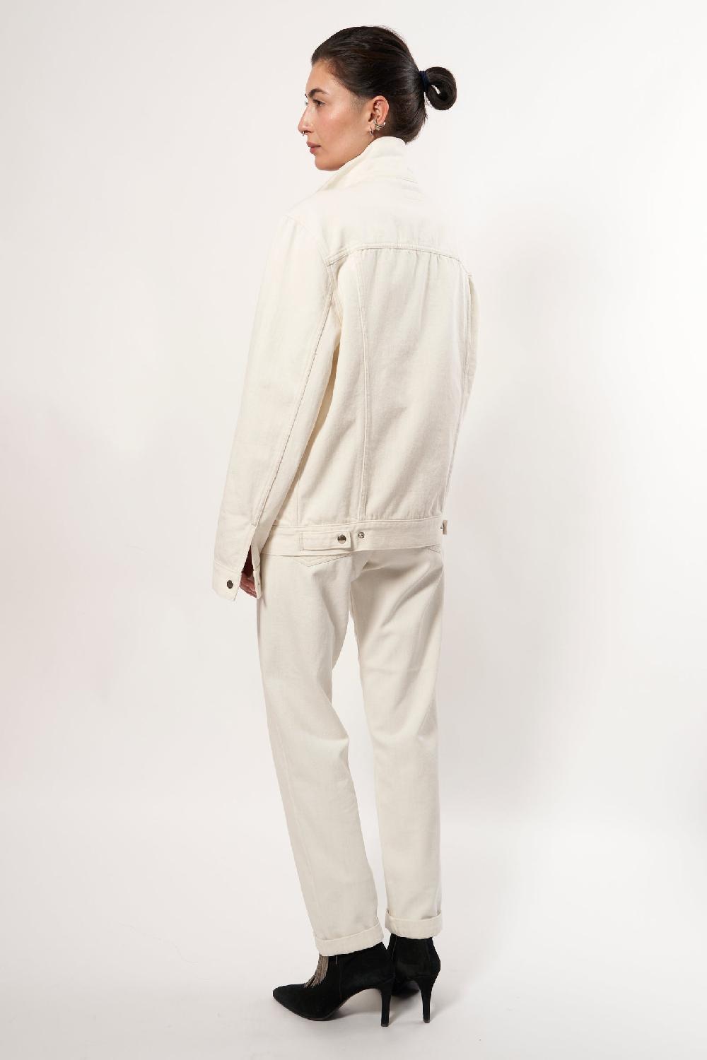 Sarah De Saint Hubert ROMY CHAINS JEANS JACKET - Écru