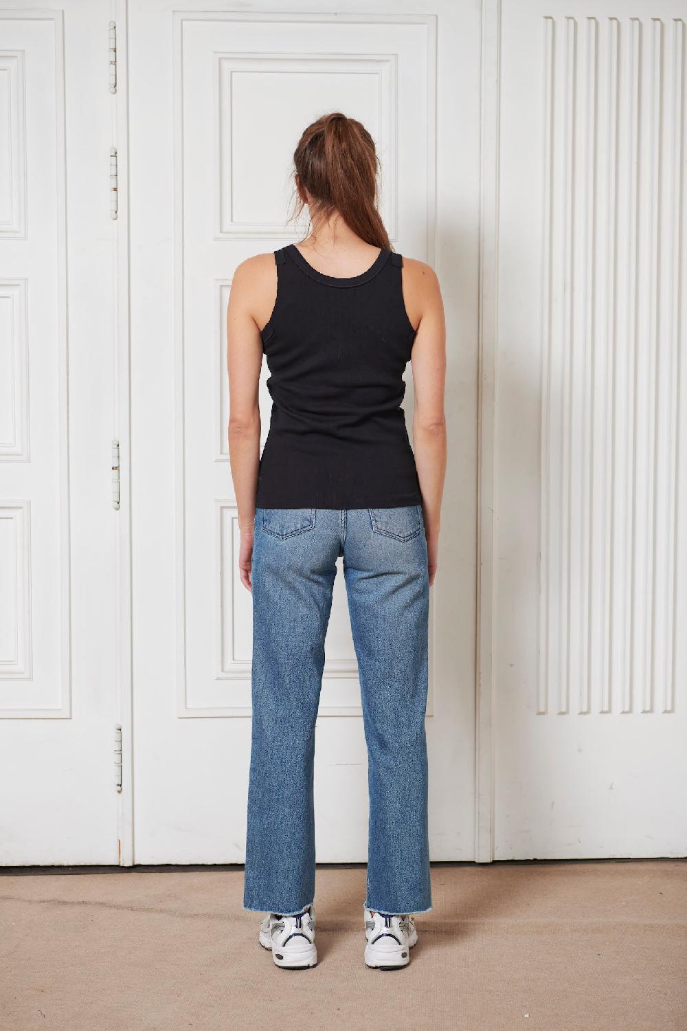 Sarah De Saint Hubert ANNET RIBBED TANK TOP - Black