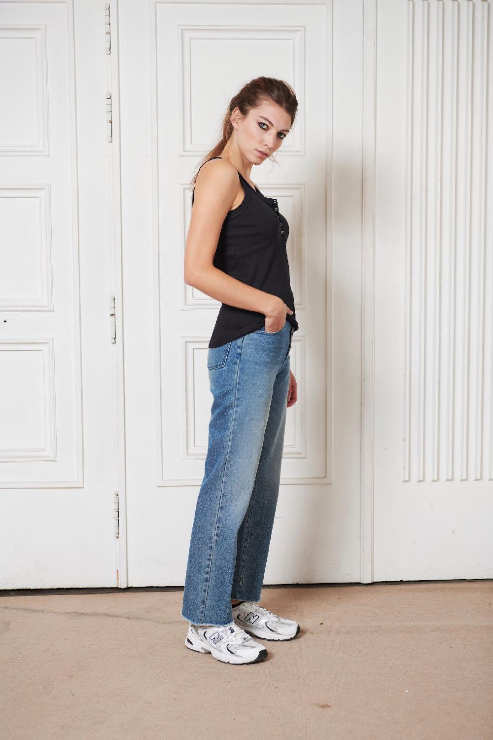 Sarah De Saint Hubert ANNET RIBBED TANK TOP - Black