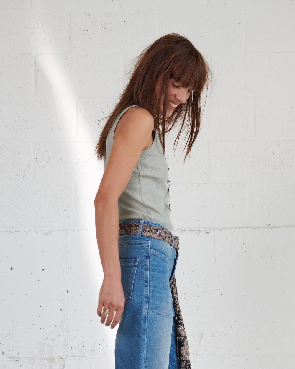 Sarah De Saint Hubert ANNET RIBBED TANK TOP - Khaki