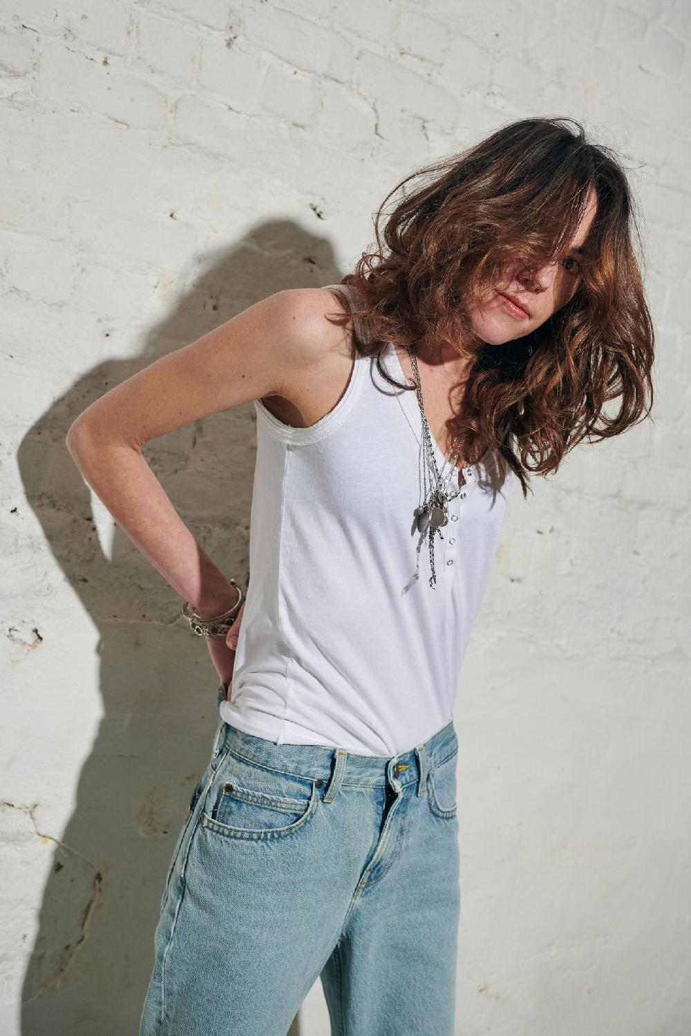 sarah de saint hubert ANNET TANK TOP - White