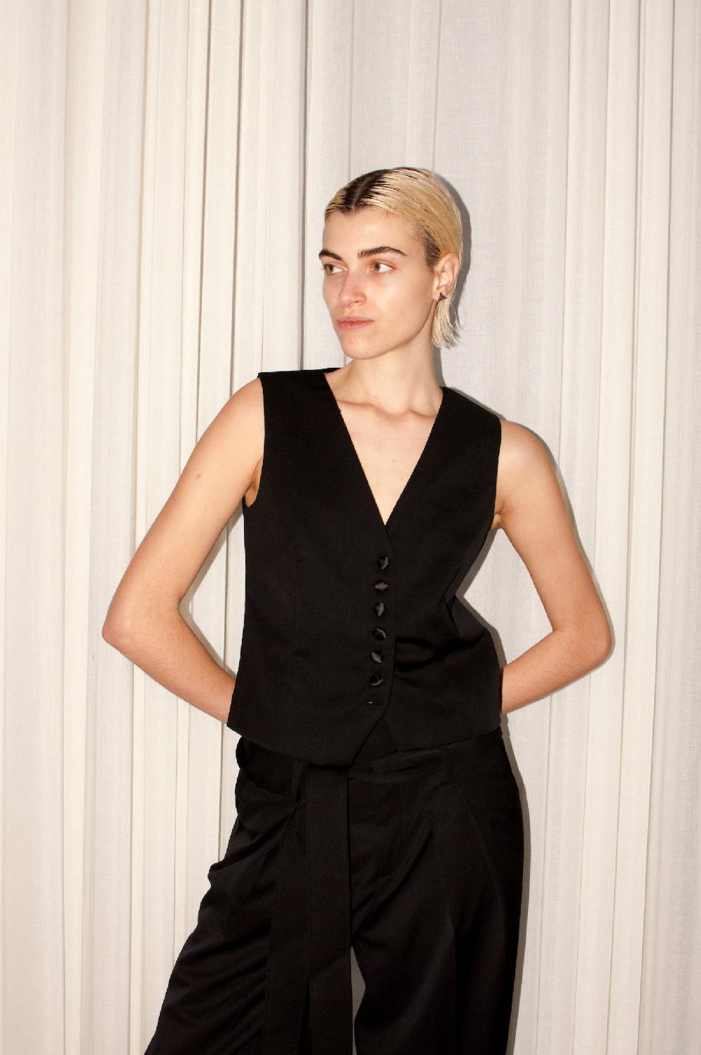 Sarah De Saint Hubert CARMEN WAISTCOAT - Black