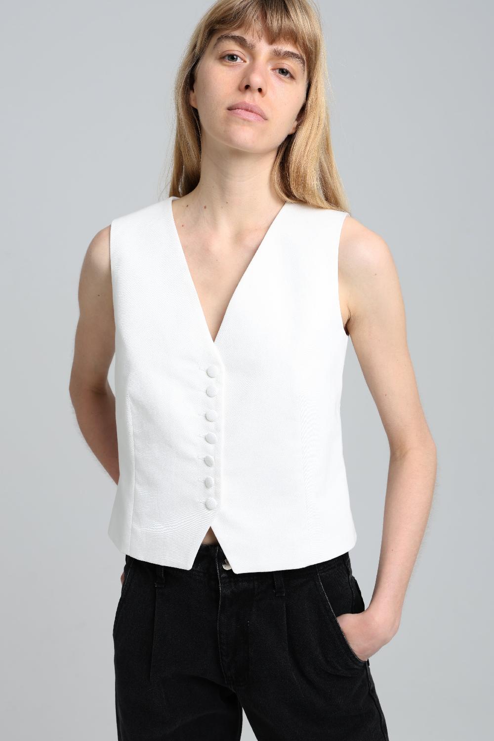 Sarah De Saint Hubert CARMEN WAISTCOAT - Off-white
