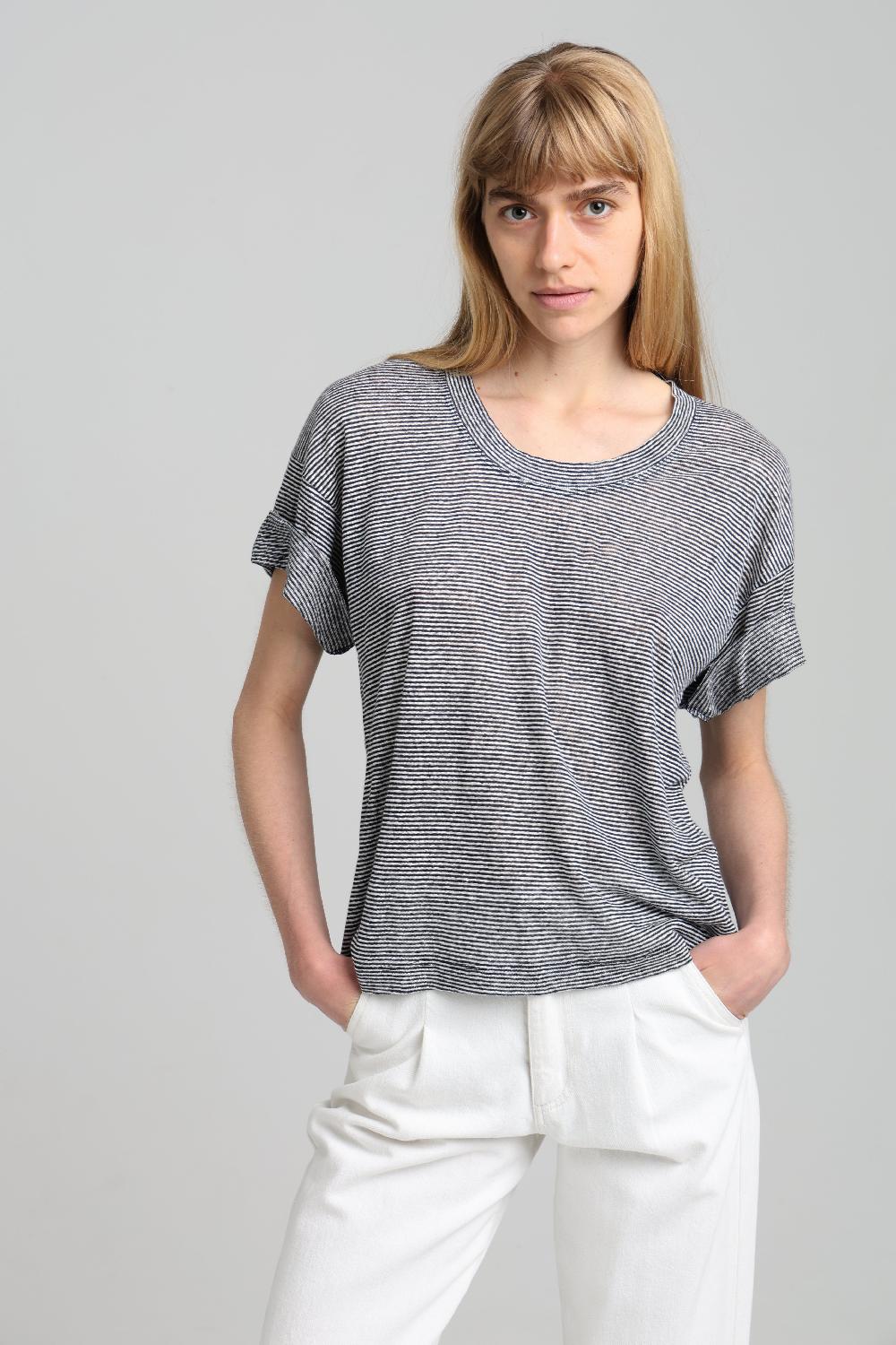 Sarah De Saint Hubert CESCA T-SHIRT - Navy Stripes