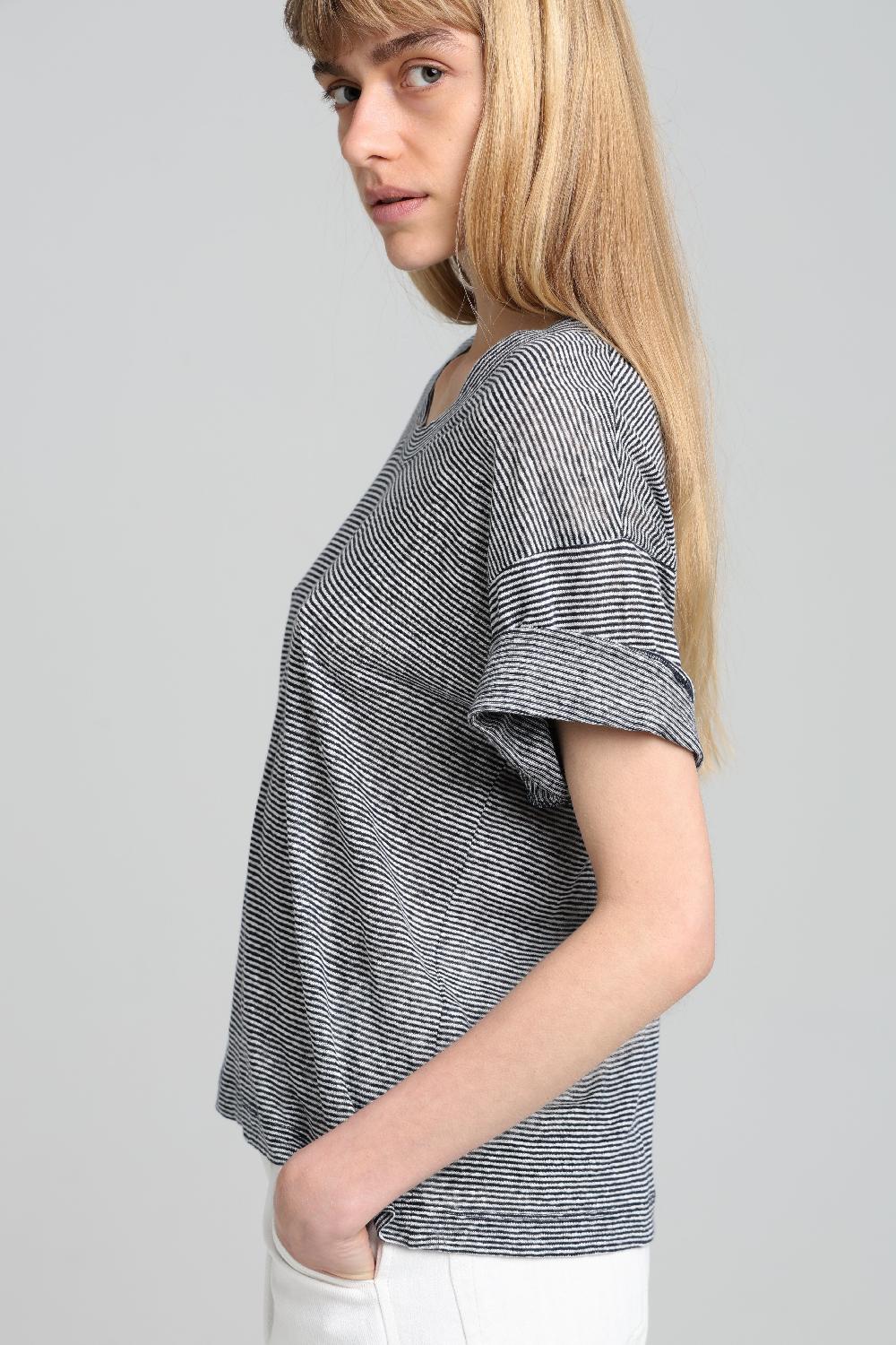 Sarah De Saint Hubert CESCA T-SHIRT - Navy Stripes