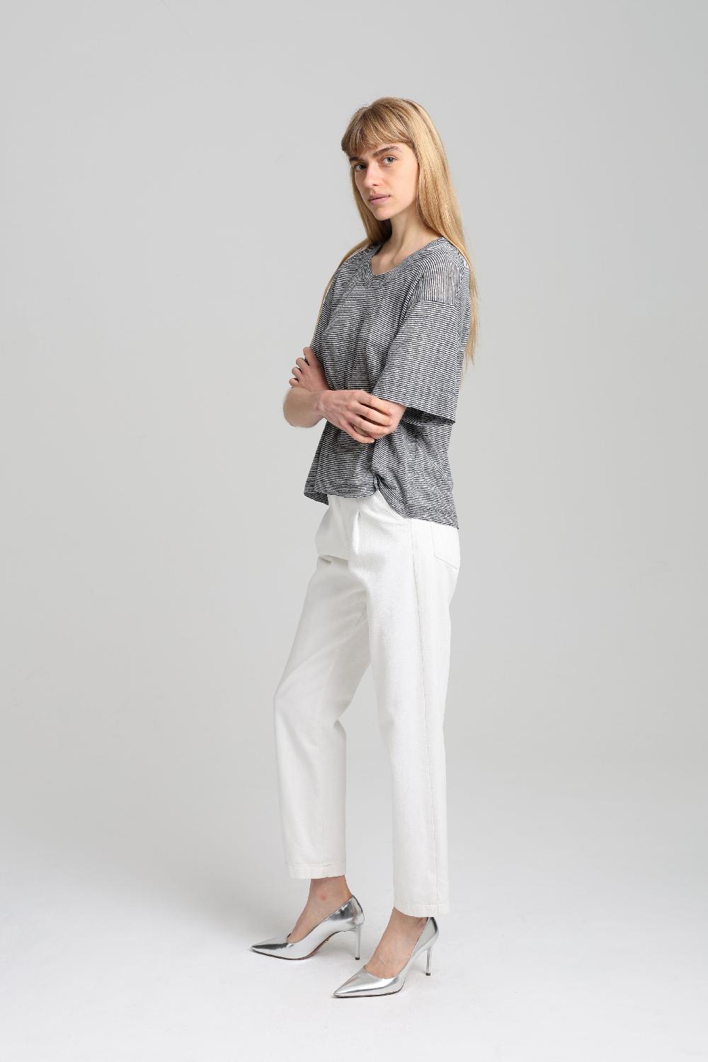 Sarah De Saint Hubert CESCA T-SHIRT - Navy Stripes