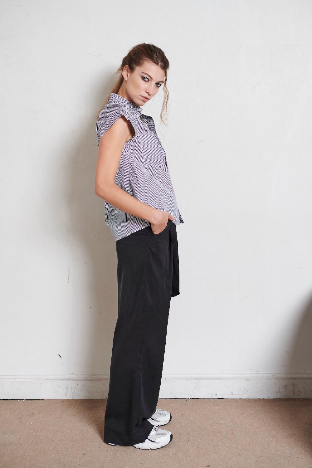 Sarah De Saint Hubert ELISE SHIRT - Navy Stripes