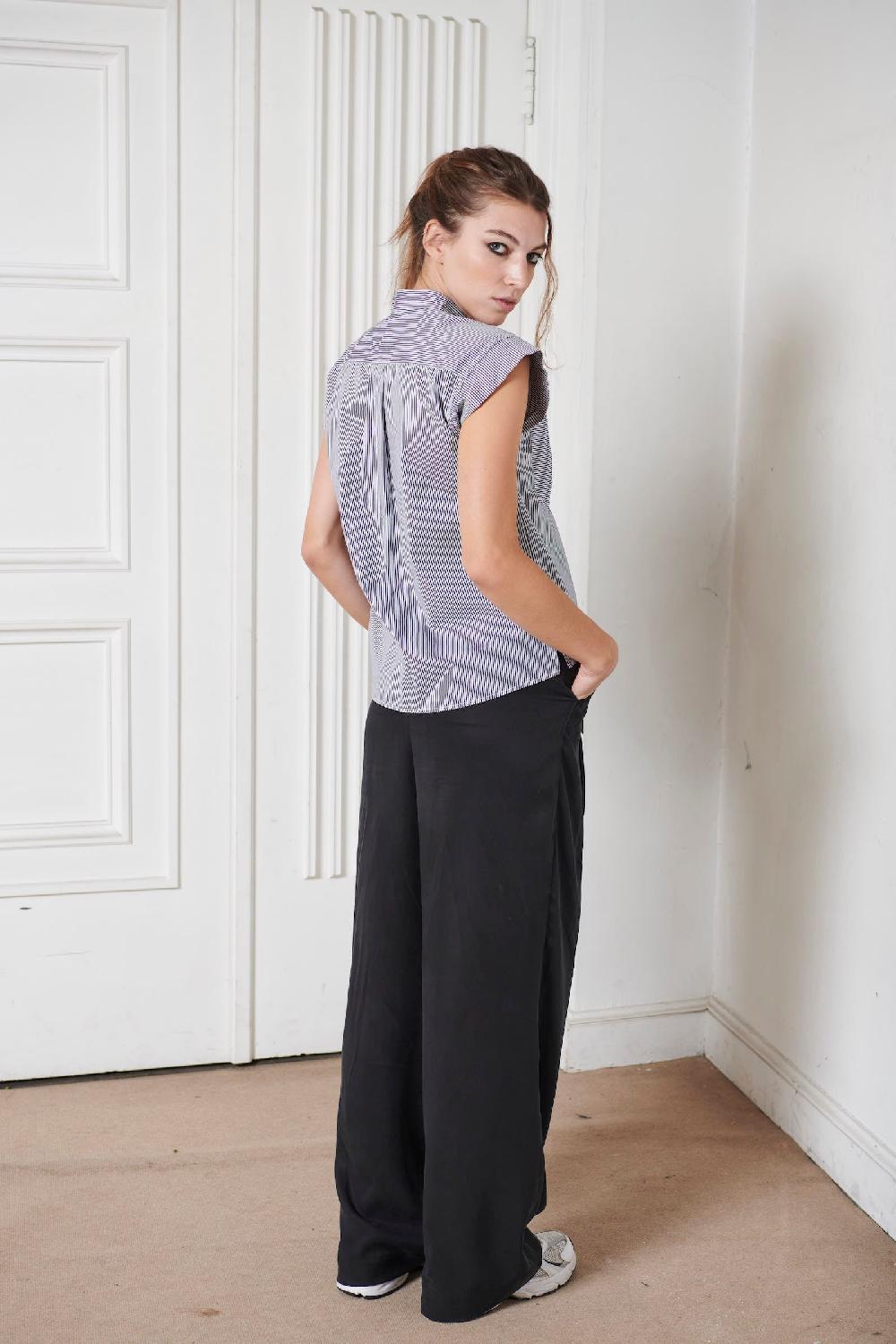 Sarah De Saint Hubert ELISE SHIRT - Navy Stripes