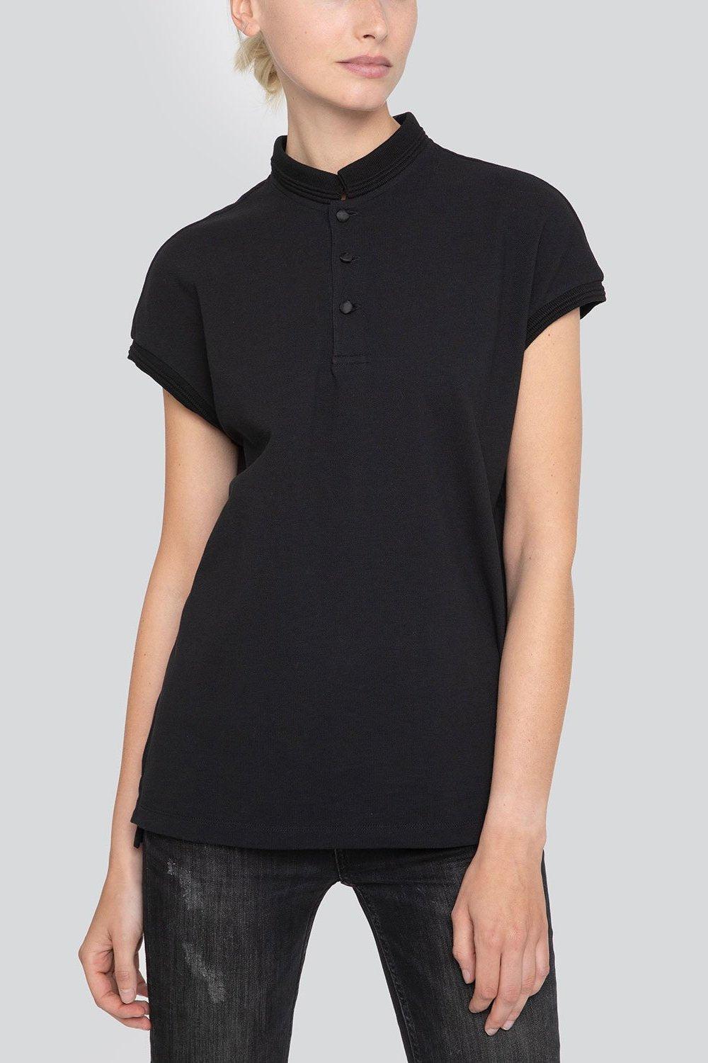 Sarah De Saint Hubert EMMANUELLE POLO SHIRT - Black