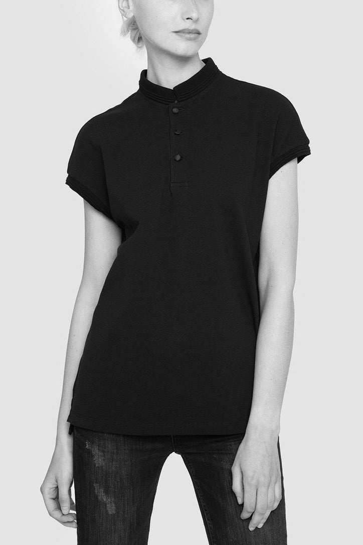 sarah de saint hubert EMMANUELLE POLO SHIRT - Black
