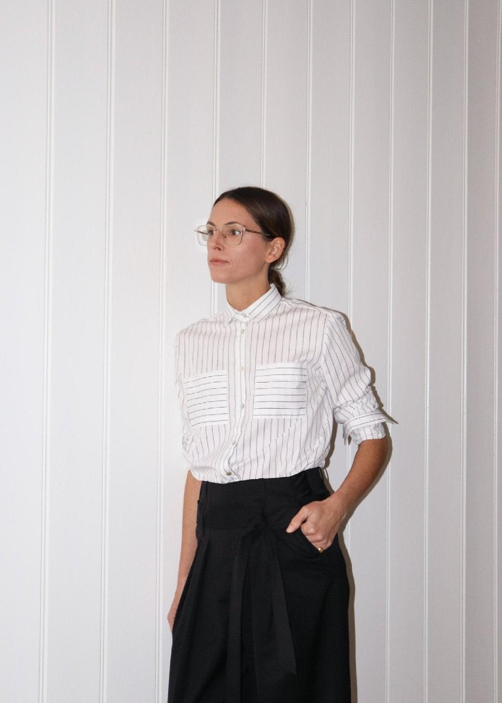 sarah de saint hubert FELIS SHIRT - Black stripes