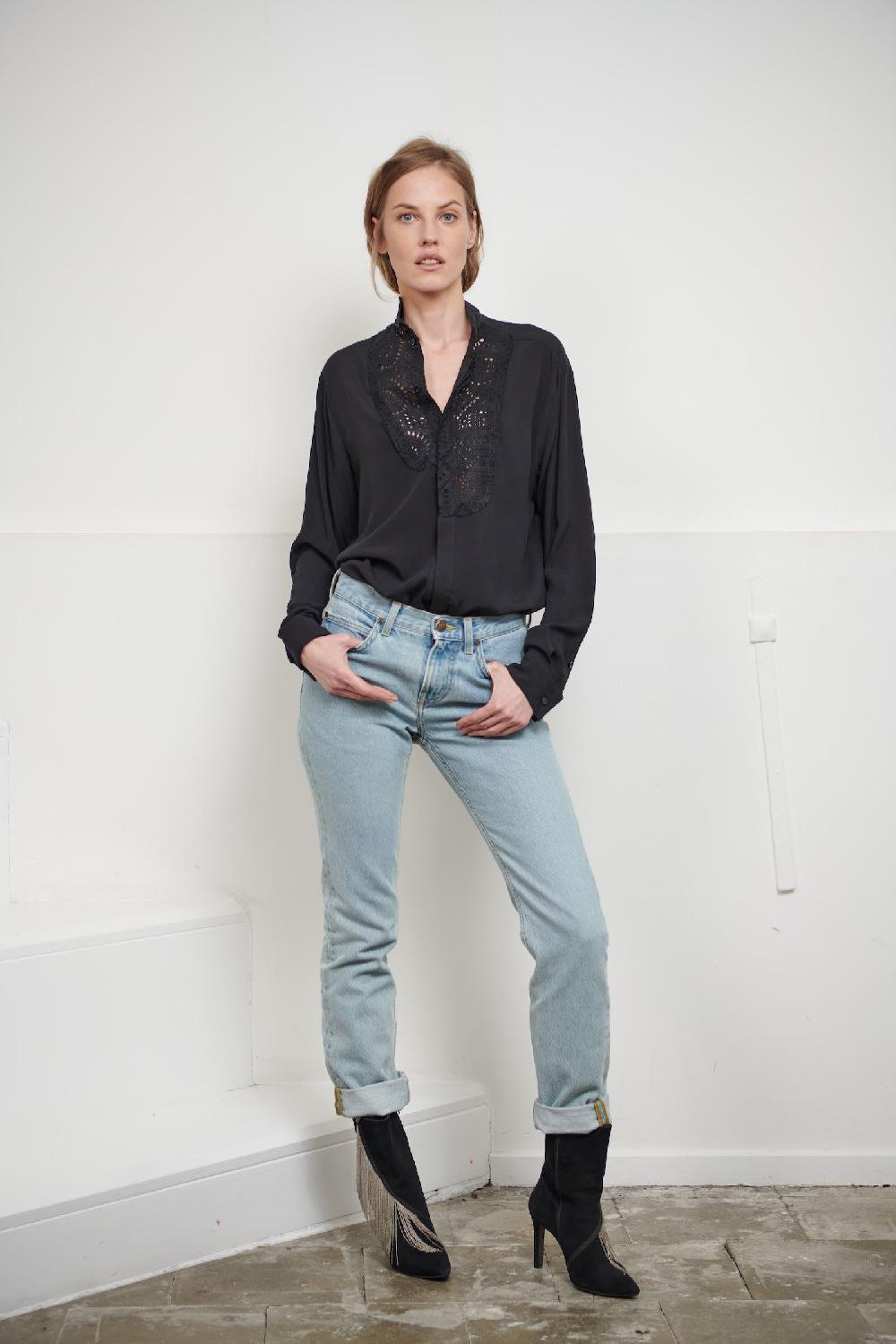 Sarah De Saint Hubert FLORA SHIRT - Black