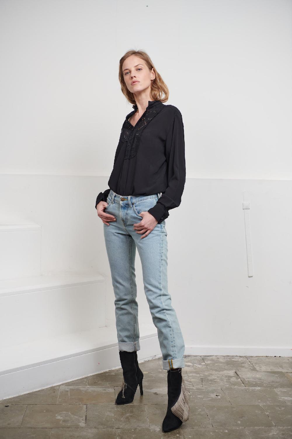Sarah De Saint Hubert FLORA SHIRT - Black