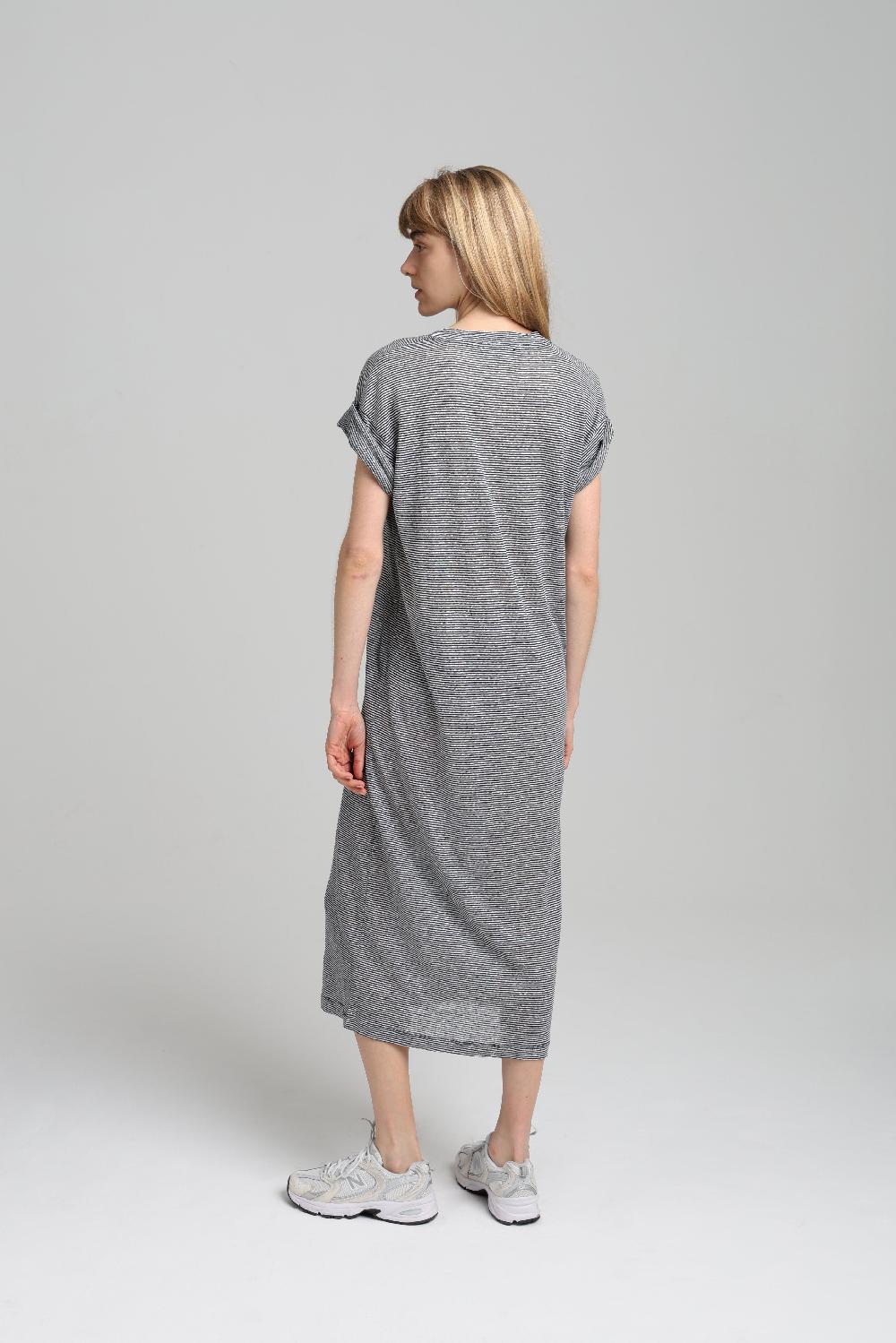 Sarah De Saint Hubert FRANCESCA DRESS - Navy Stripes