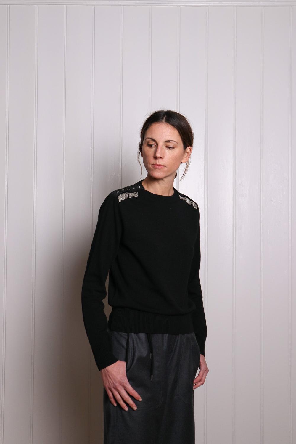 sarah de saint hubert ISA CHAINS JUMPER - Black