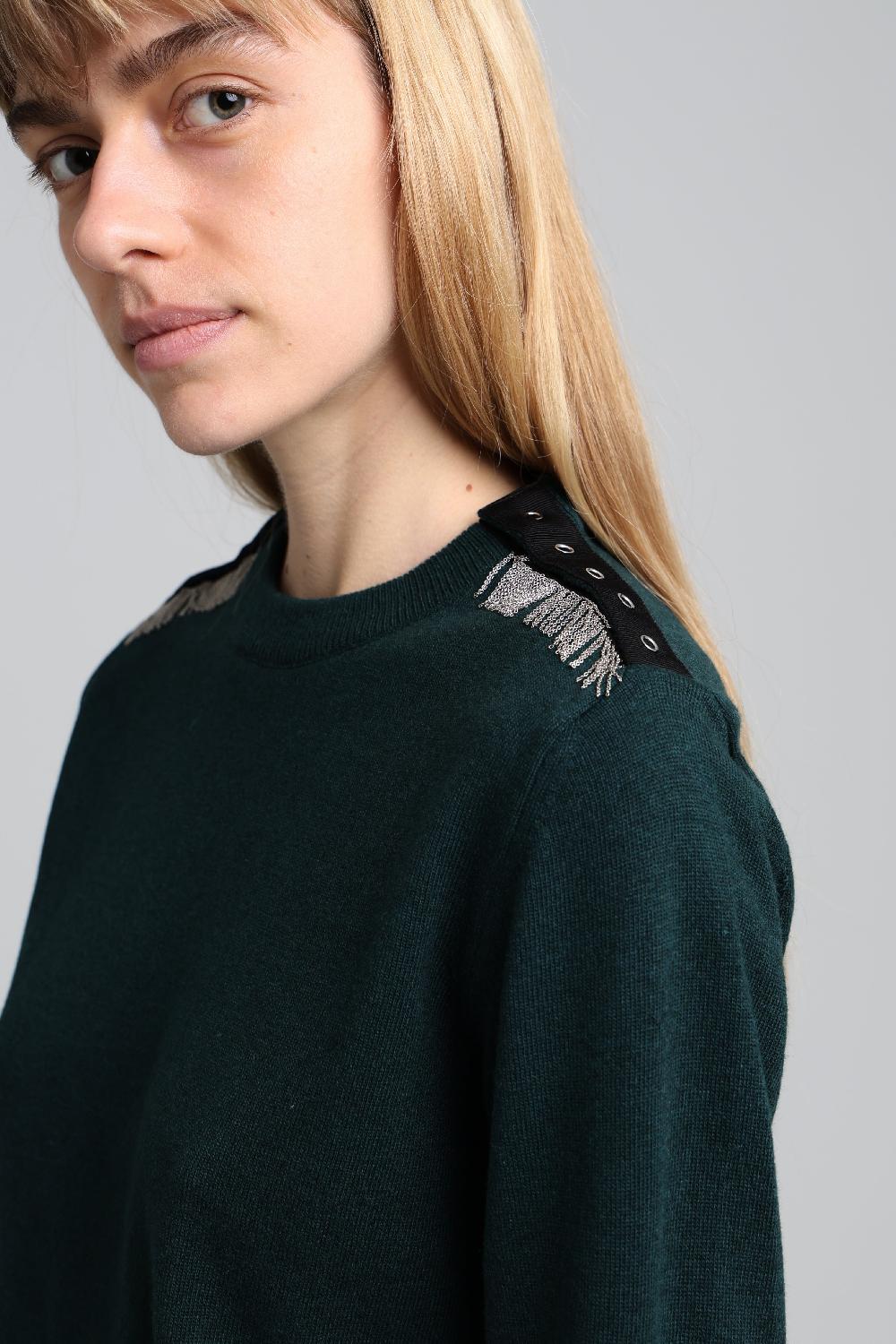 Sarah De Saint Hubert ISA CHAINS JUMPER - Dark Green